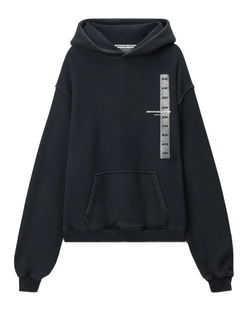 Alexander Wang graphic-print pouch-pocket hoodie - Schwarz Schwarz