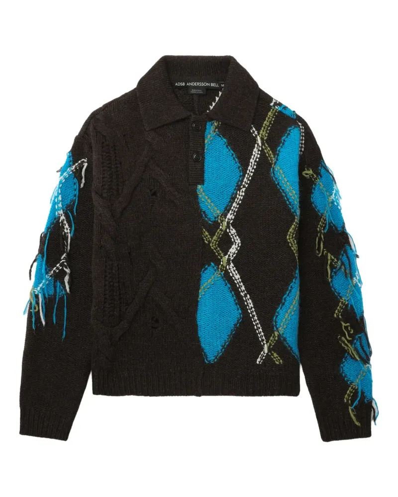 Andersson Bell argyle-pattern cable-knit sweater - Braun Braun