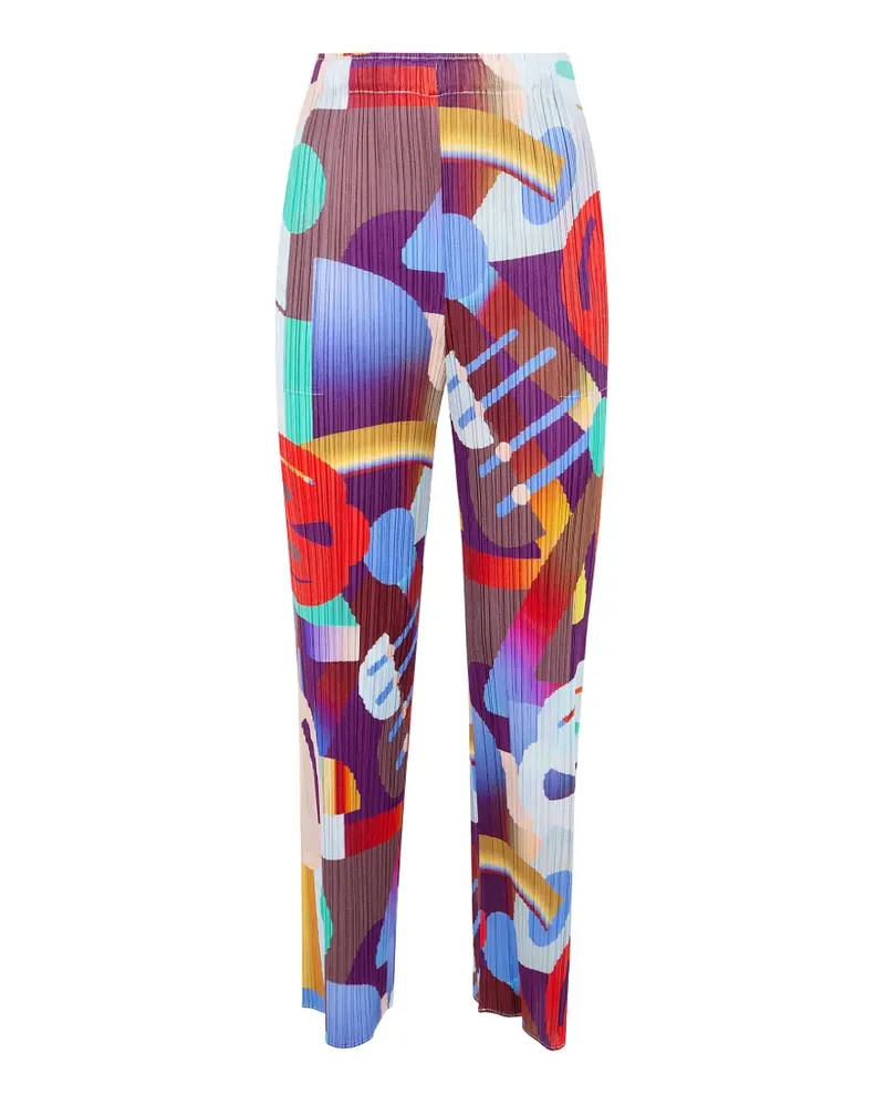 Issey Miyake Playground abstract-print pleated trousers - Violett Violett