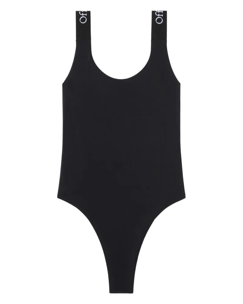 OFF-WHITE Badeanzug mit Logo-Streifen - Schwarz Schwarz