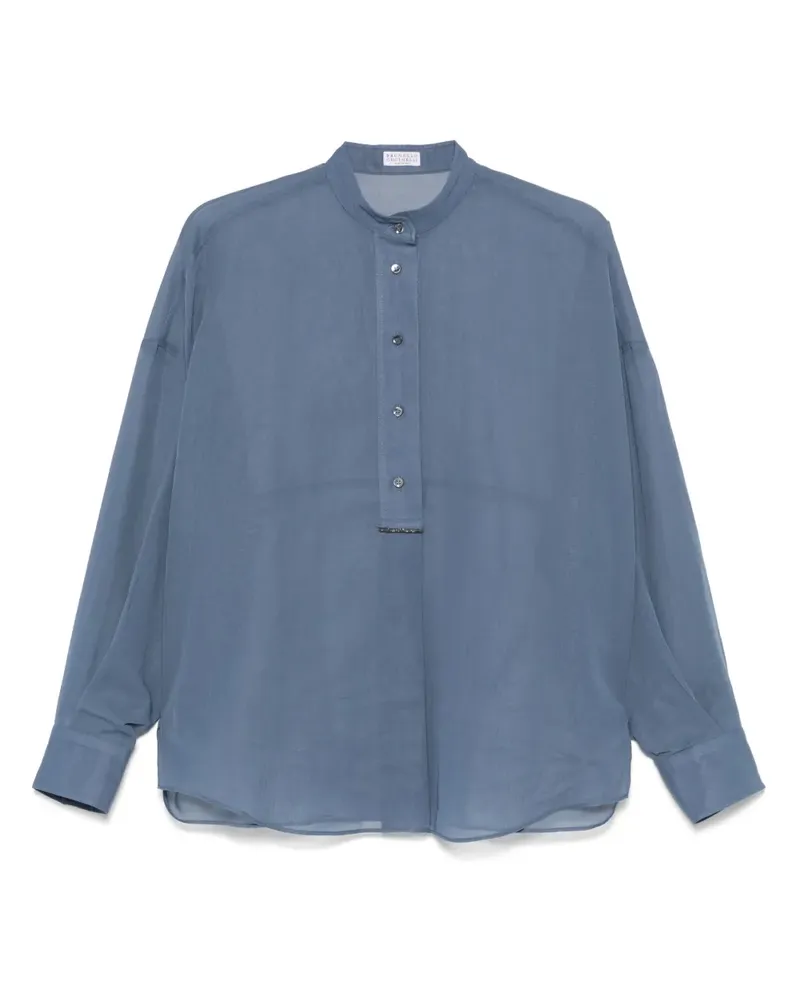 Brunello Cucinelli Bluse aus Baumwolle - Blau Blau