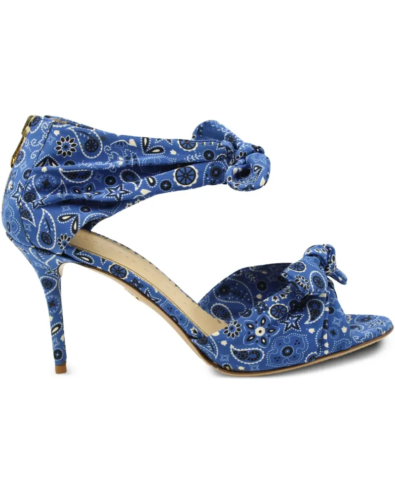 Charlotte Olympia Patty bandana-print sandals - Blau Blau