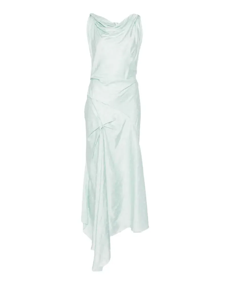 Victoria Beckham cowl-neck drape-detail midi dress - Grün Grün
