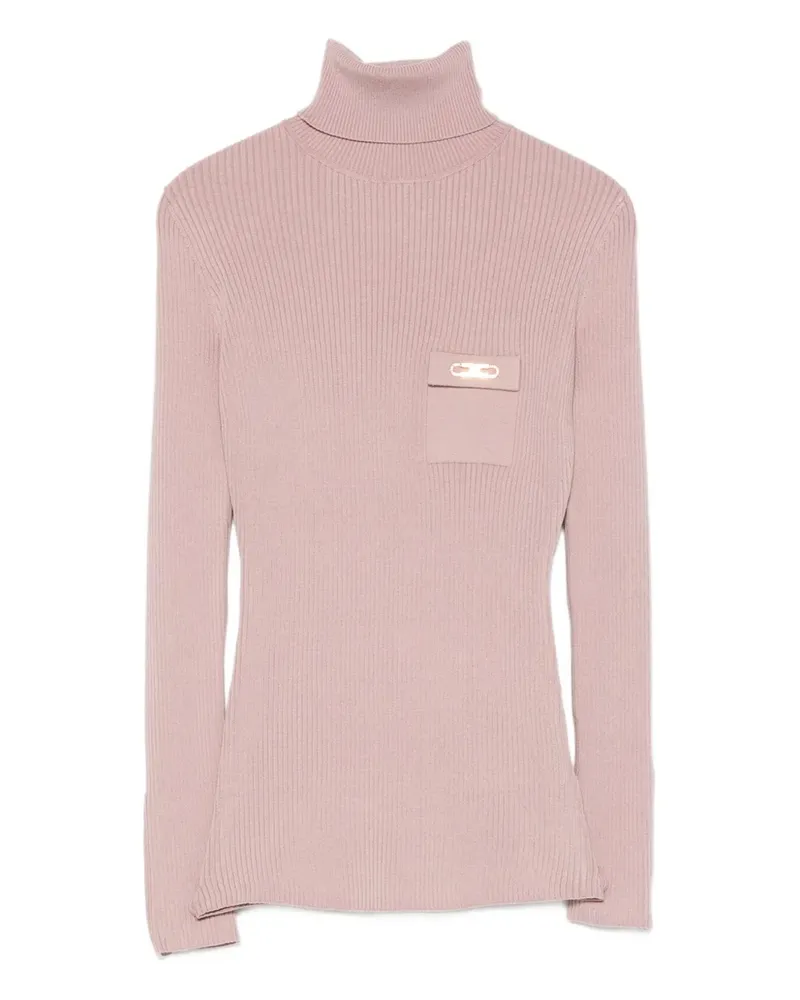 Elisabetta Franchi Gerippter Rollkragenpullover - Rosa Rosa