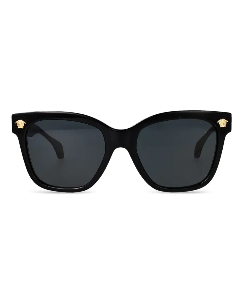 Versace Eckige Sonnenbrille mit Medusa-Schild - Schwarz Schwarz