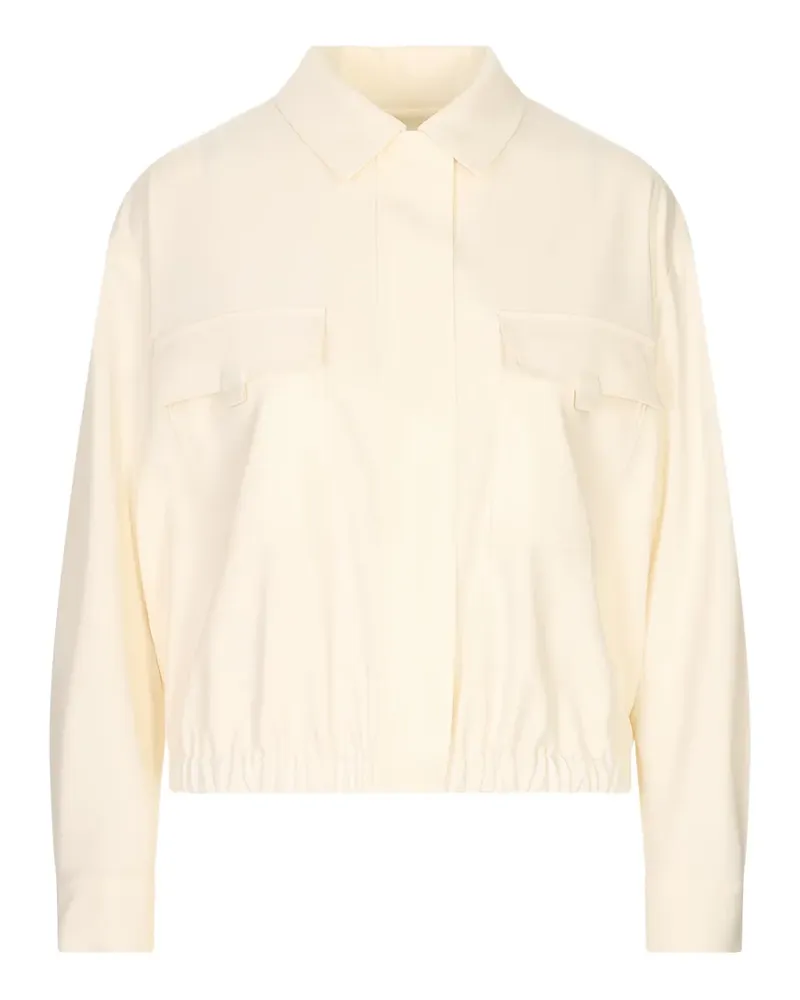 Fabiana Filippi Techno embellished elasticated-hem bomber jacket - Nude Nude