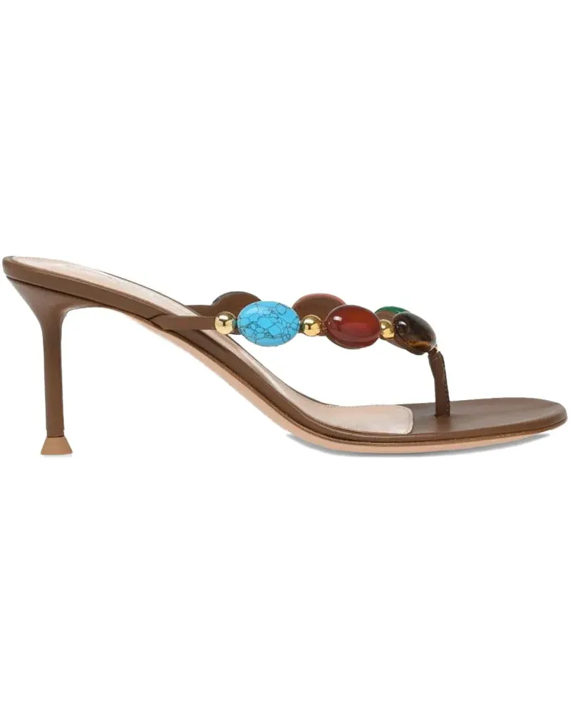 Gianvito Rossi Shanti Sandalen mit Zehensteg 70mm - Braun Braun