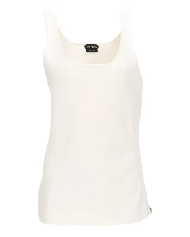 Tom Ford waffle-knit scoop-neck tank top - Weiß Weiß