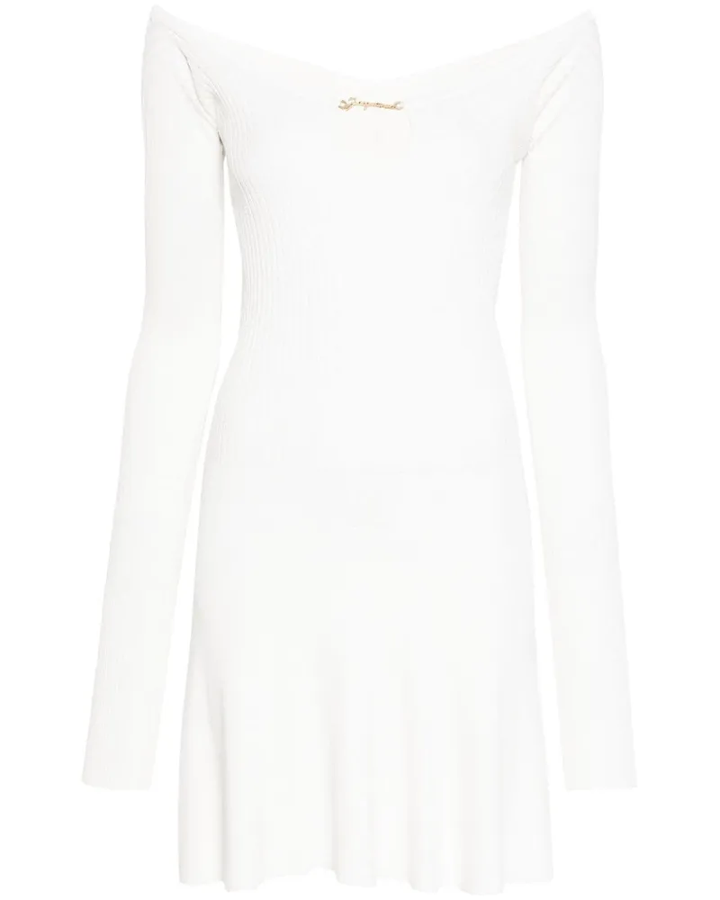 Jacquemus Geripptes La Robe Minikleid - Weiß Weiß