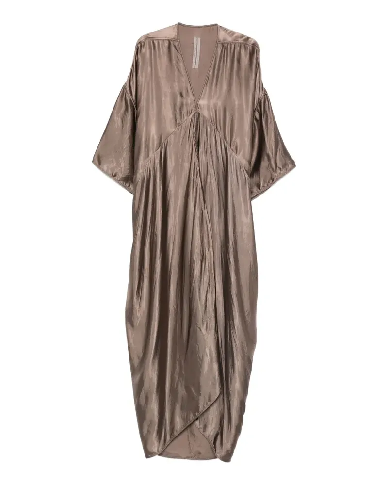 Rick Owens Drapiertes Tommykite Gowm Maxikleid mit V-Ausschnitt - Braun Braun