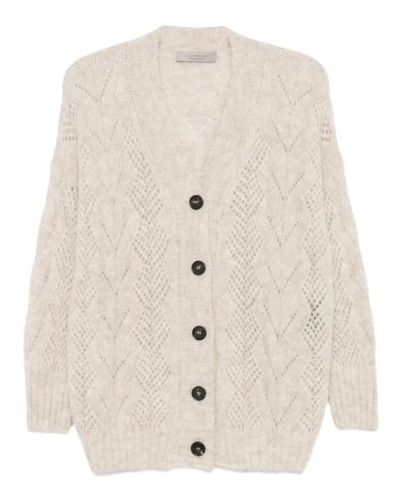 D.EXTERIOR Cardigan mit Lochstrickmuster - Nude Nude