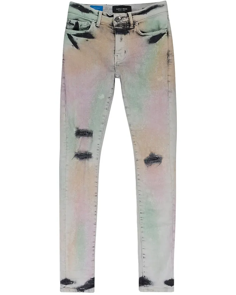 PURPLE BRAND Gerade P001 Muted "Acid Camo" Jeans - Grau Grau