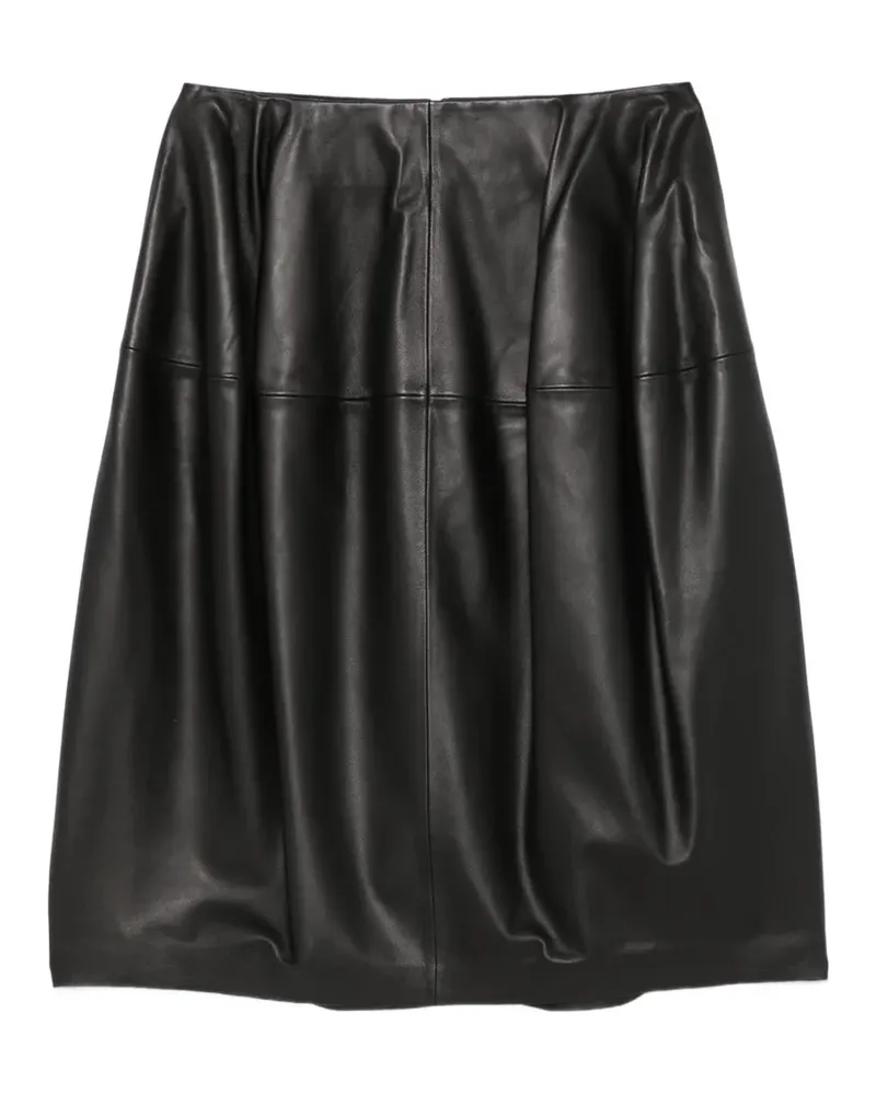 Totême sculptural leather skirt - Schwarz Schwarz