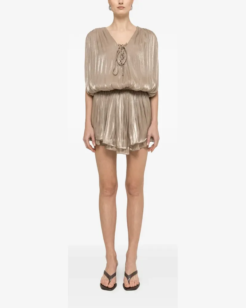 NISSA pleated mini dress - Grau Grau