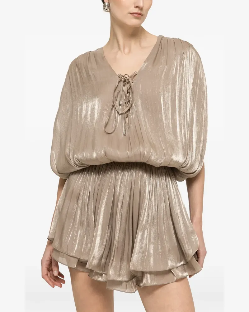 NISSA pleated mini dress - Grau Grau