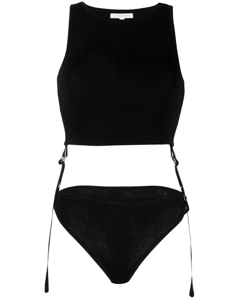 Patrizia Pepe Body aus geripptem Strick - Schwarz Schwarz