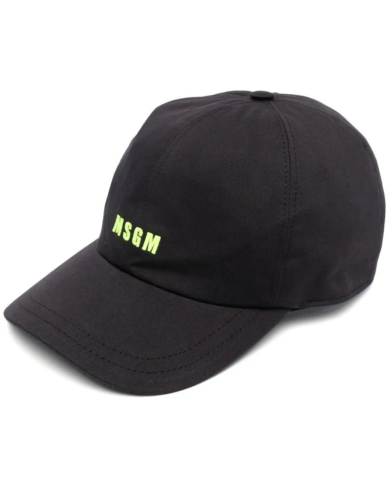 MSGM Baseballkappe mit Logo-Stickerei - Schwarz Schwarz
