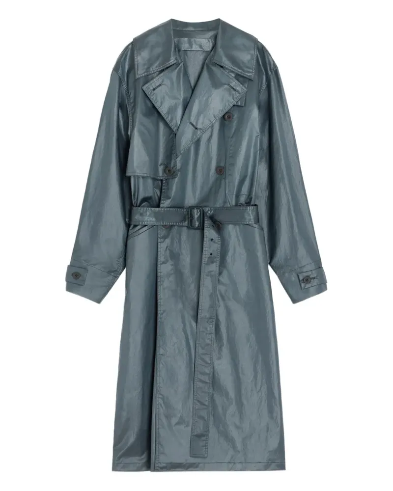 Christophe Lemaire Trenchcoat im Metallic-Look - Blau Blau