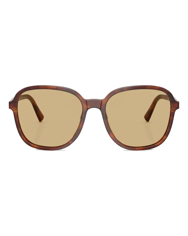 Miu Miu Geometrische Sonnenbrille - Braun Braun