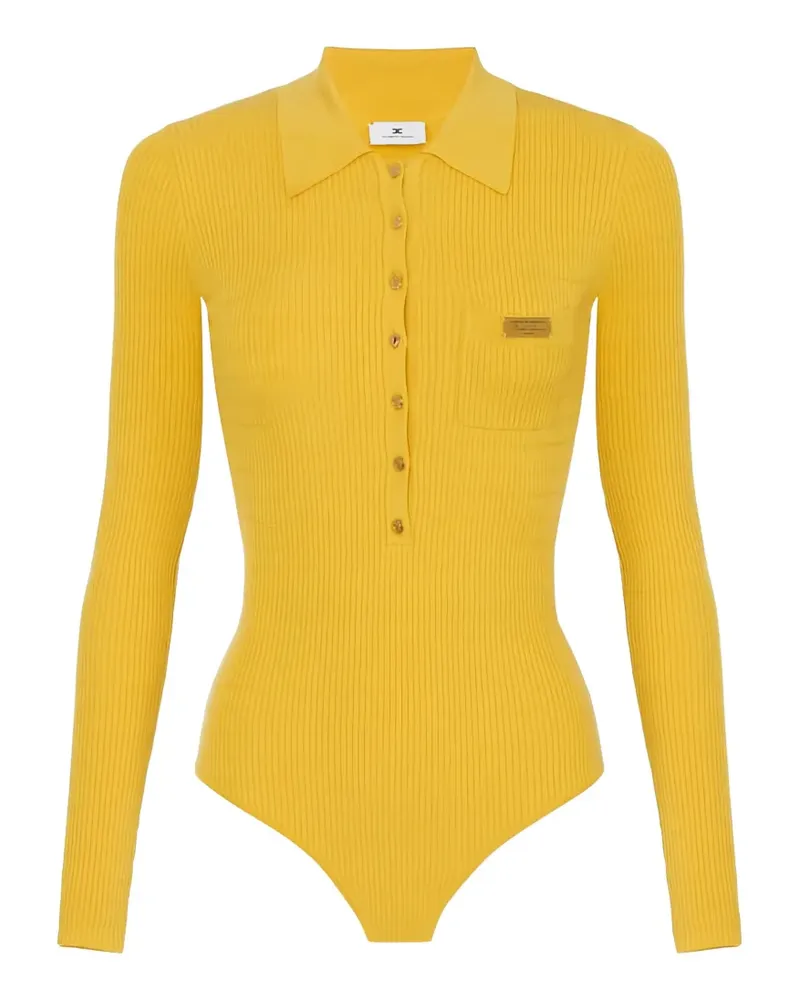 Elisabetta Franchi micro-braided knit bodysuit - Gelb Gelb