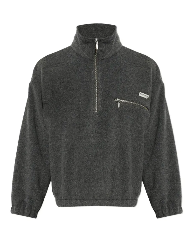 Song For The Mute Pullover mit kurzem Reißverschluss und Brusttasche - Grau Grau