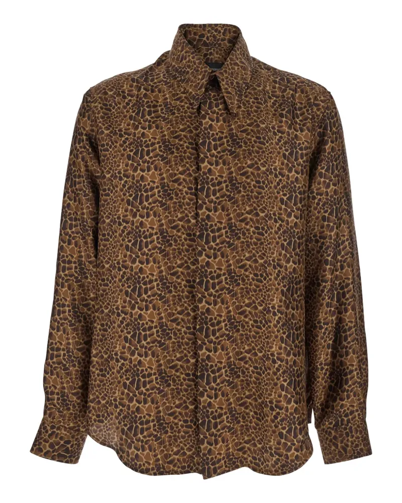 Emporio Armani Hemd mit Giraffen-Print - Braun Braun