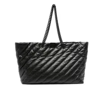 Crush Handtasche mit Steppung - Schwarz