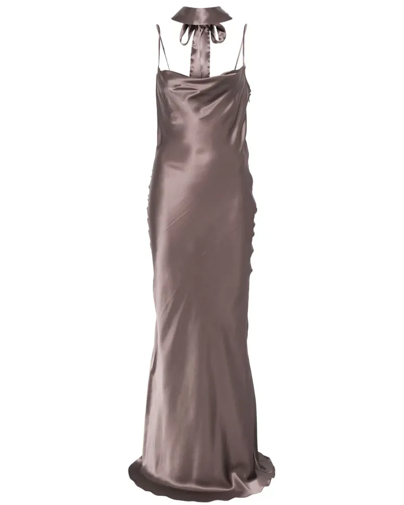 MANURÍ Vivie Abendkleid aus Seide - Grau Grau