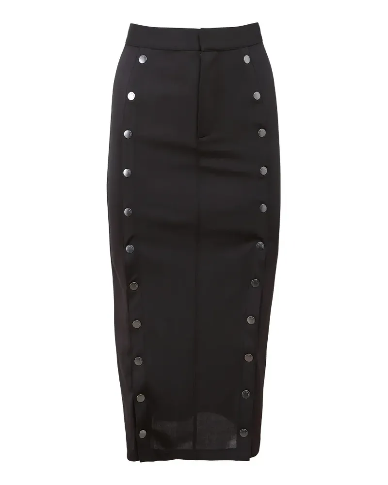 Fleur Du Mal Undo Me Midirock mit Knopfleiste - Schwarz Schwarz