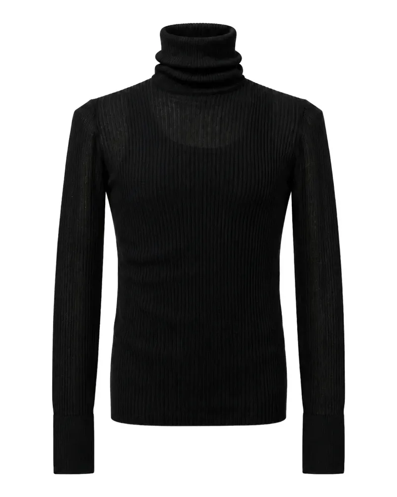 Egonlab Gerippter Rollkragenpullover - Schwarz Schwarz