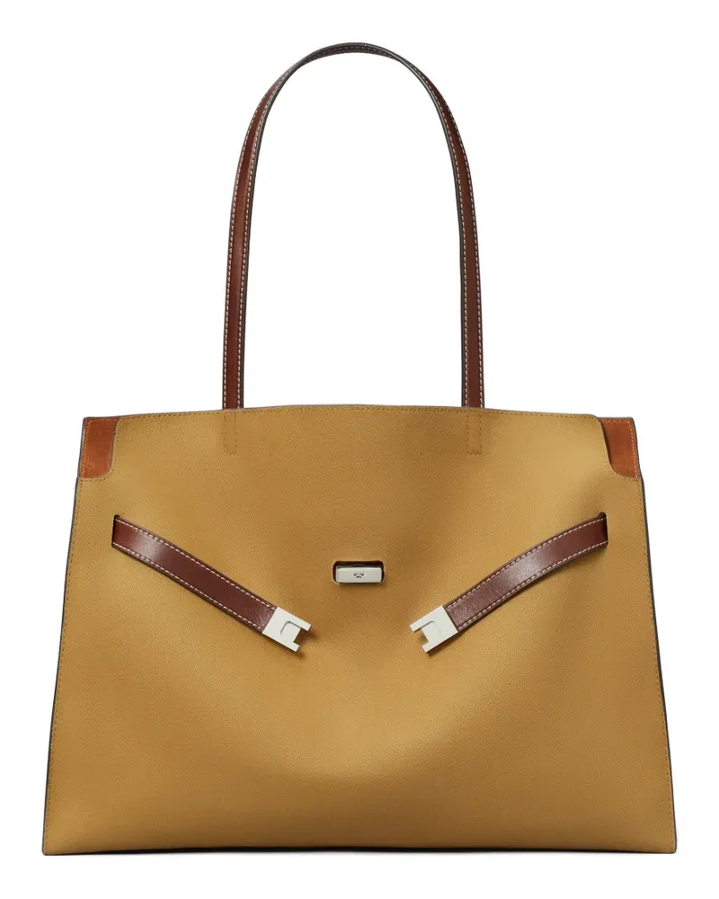 Tory Burch Lee Radziwill canvas tote - Nude Nude