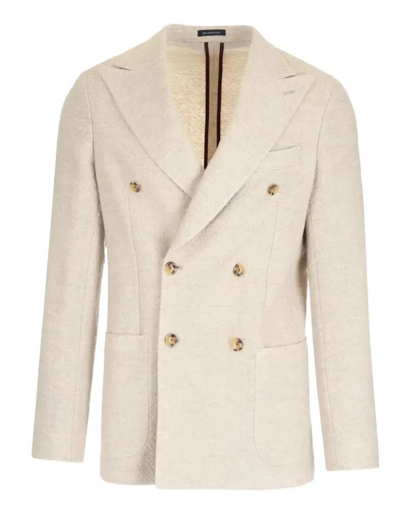 Al Duca D’Aosta 1902 double-breasted herringbone blazer - Nude Nude