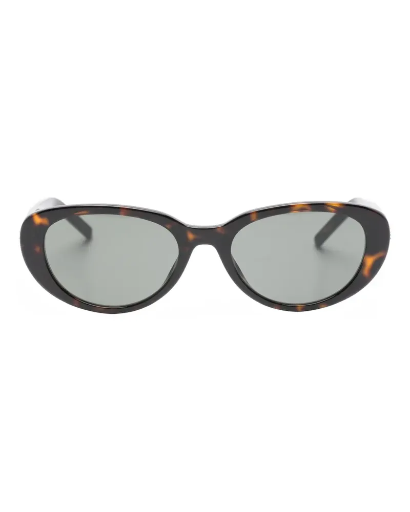 Saint Laurent Sonnenbrille mit ovalem Gestell - Braun Braun