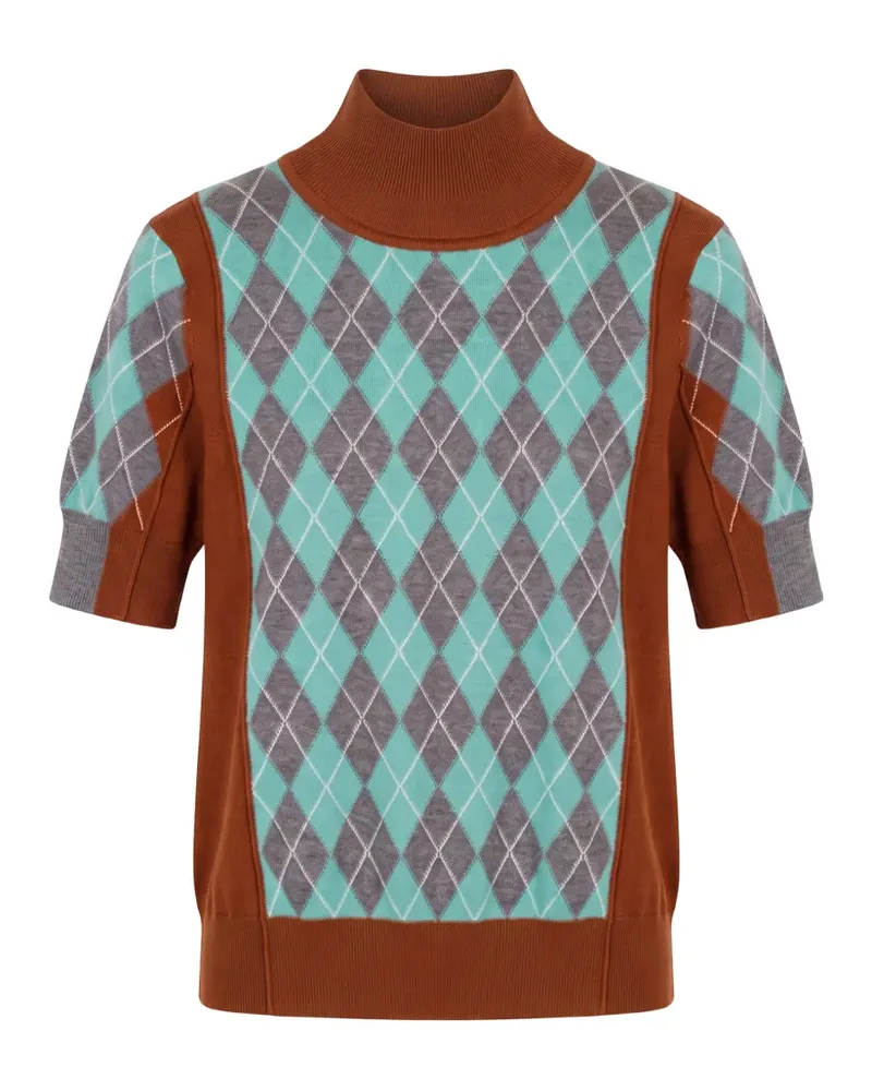 Zankov Melani Argyle-pattern short-sleeved sweater - Grün Grün