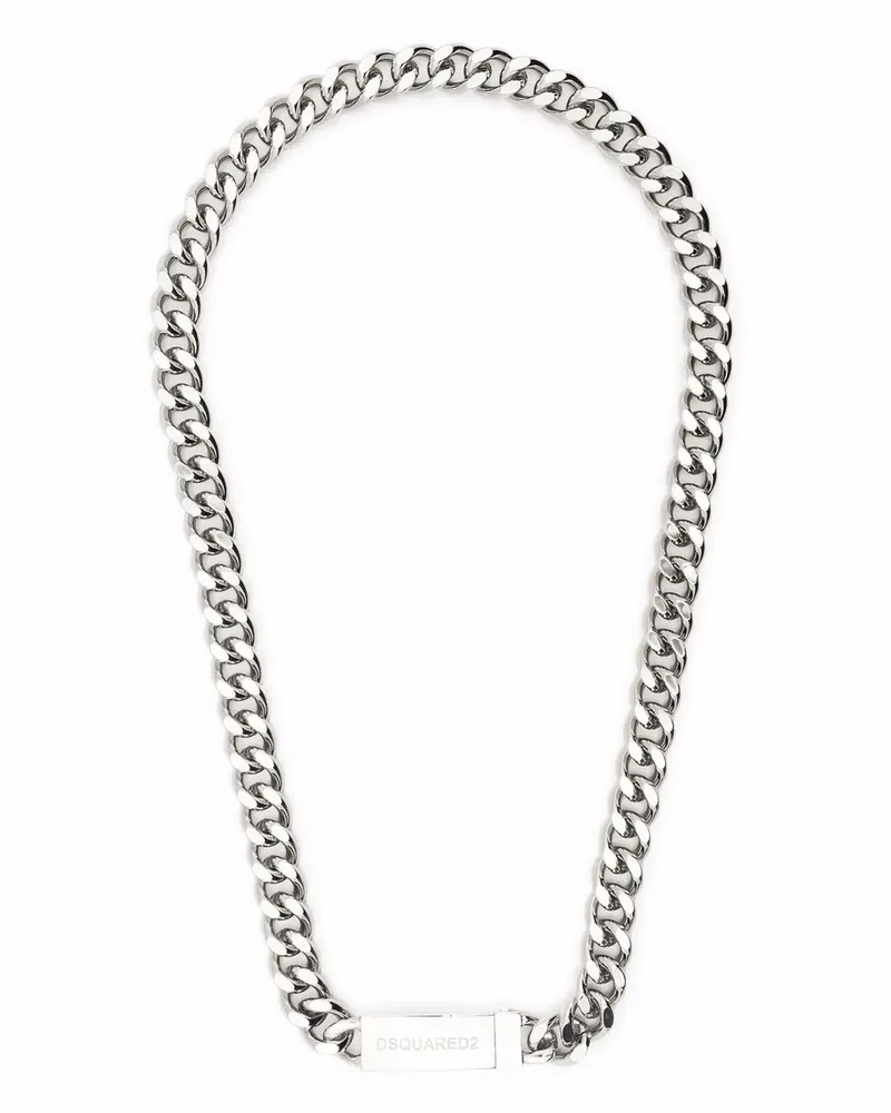 Dsquared2 Halskette mit Logo-Schild - Silber Silber