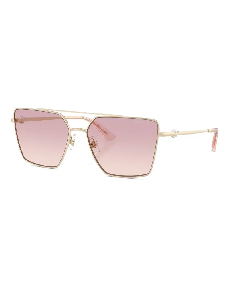 Jimmy Choo Sonnenbrille mit eckigem Gestell - Gold Gold