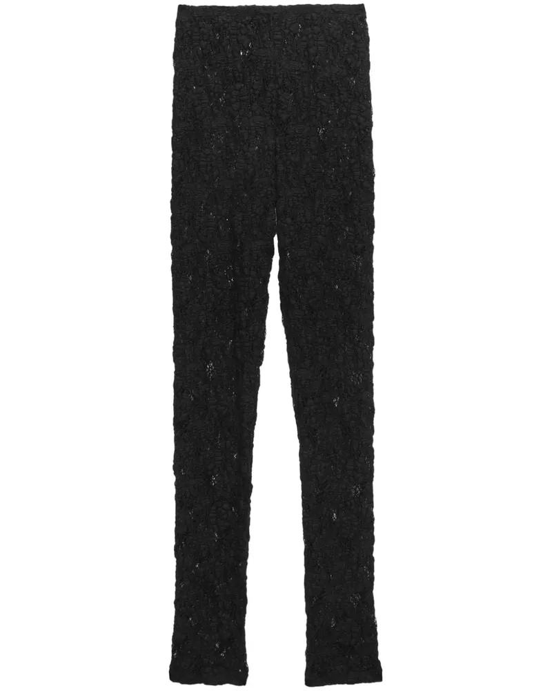 MSGM Strickhose mit Spitze - Schwarz Schwarz