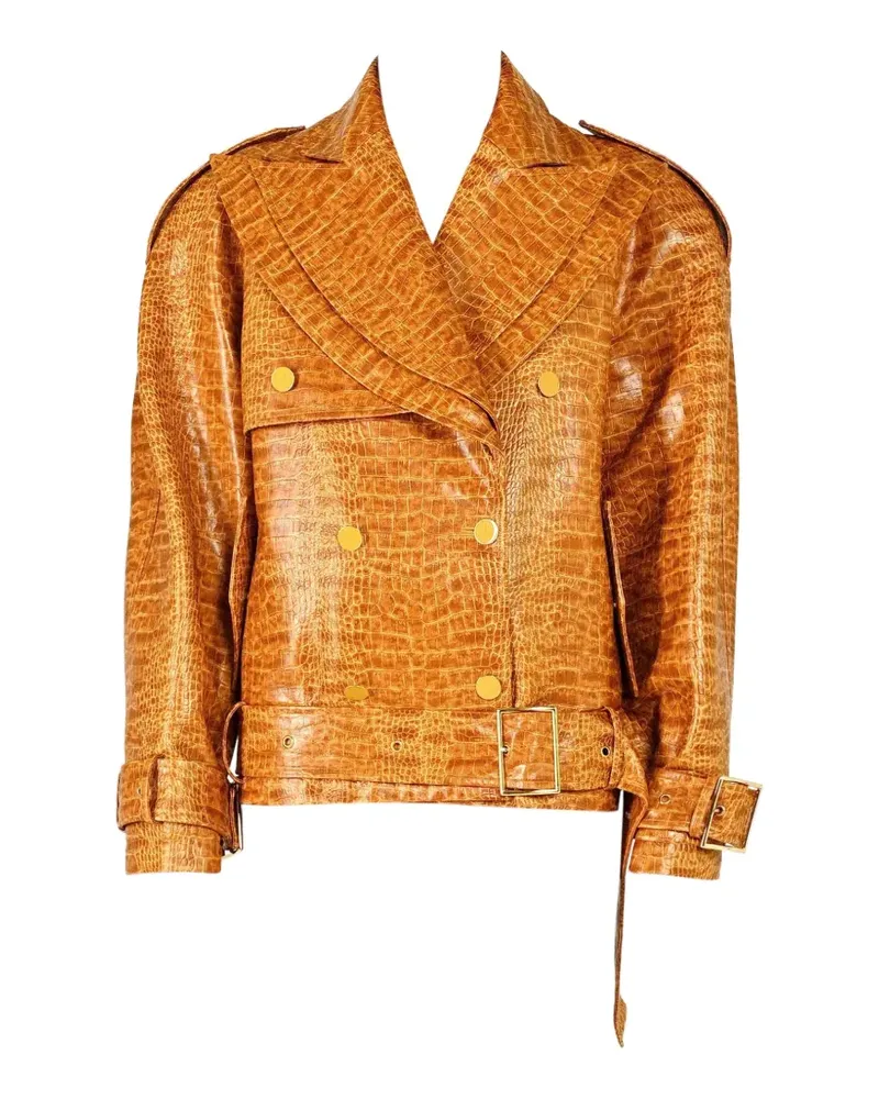 Rowen Rose croco-effect trench jacket - Braun Braun
