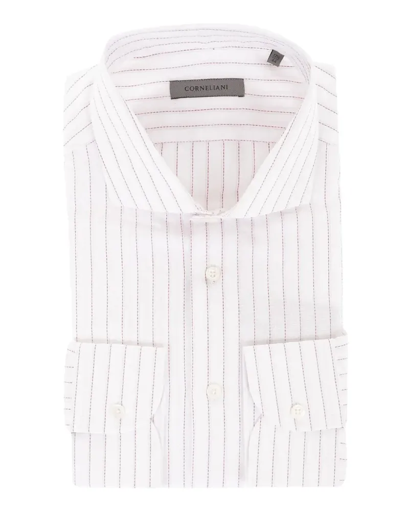 Corneliani Gestreiftes Hemd - Weiß Weiß
