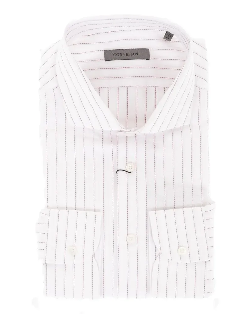 Corneliani striped cotton shirt - Weiß Weiß