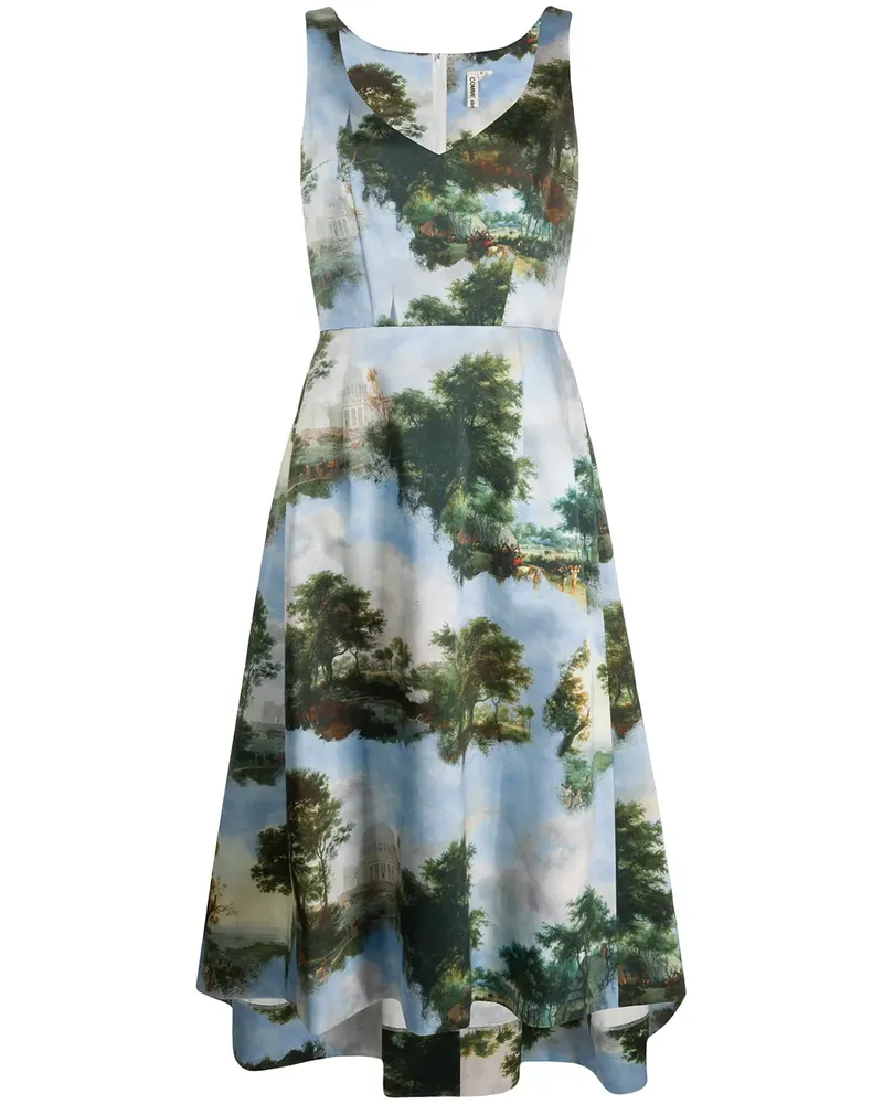 Comme des Garçons A-Linien-Kleid mit Print - Blau Blau