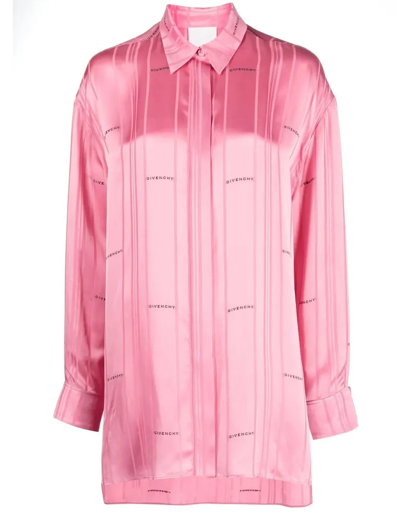 Givenchy Gestreiftes Hemd mit Logo - Rosa Rosa