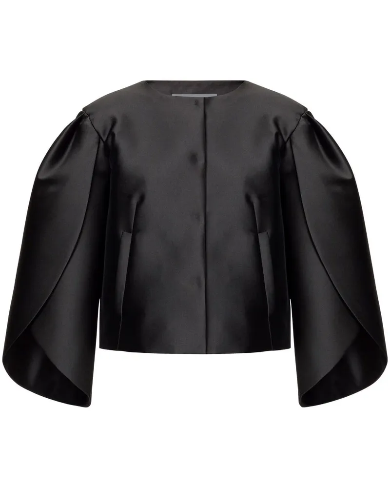 Alberta Ferretti Mikado-Jacke mit Blütenärmeln - Schwarz Schwarz