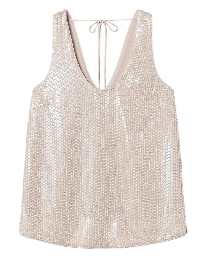 Twin-Set Tanktop mit Pailletten - Nude Nude