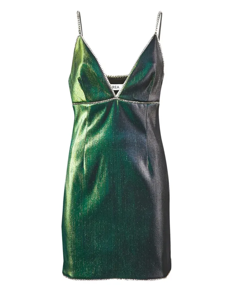 Area Lamé-Minikleid mit Kristallen - Grün Grün