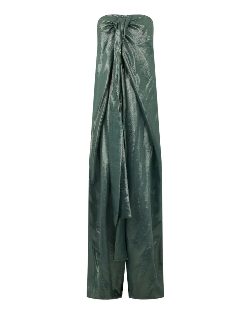 Alberta Ferretti strapless pleated jumpsuit - Grün Grün