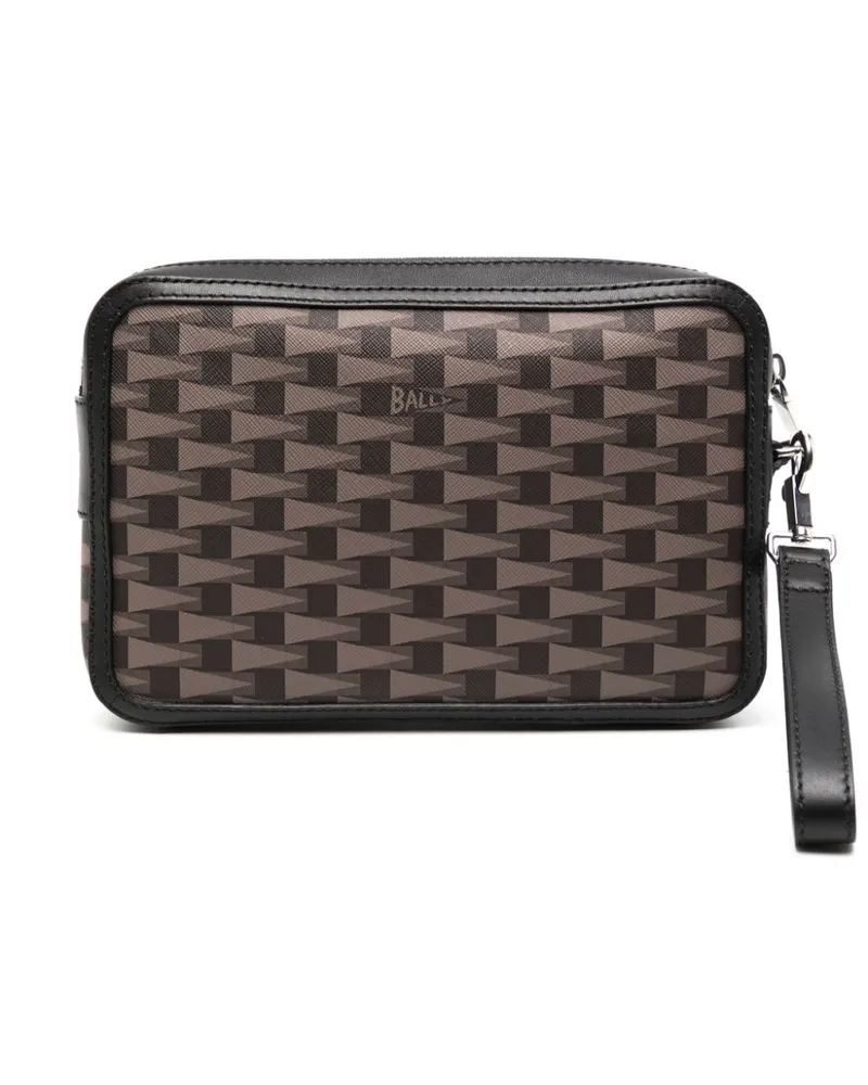 Bally Gemusterte Clutch - Braun Braun