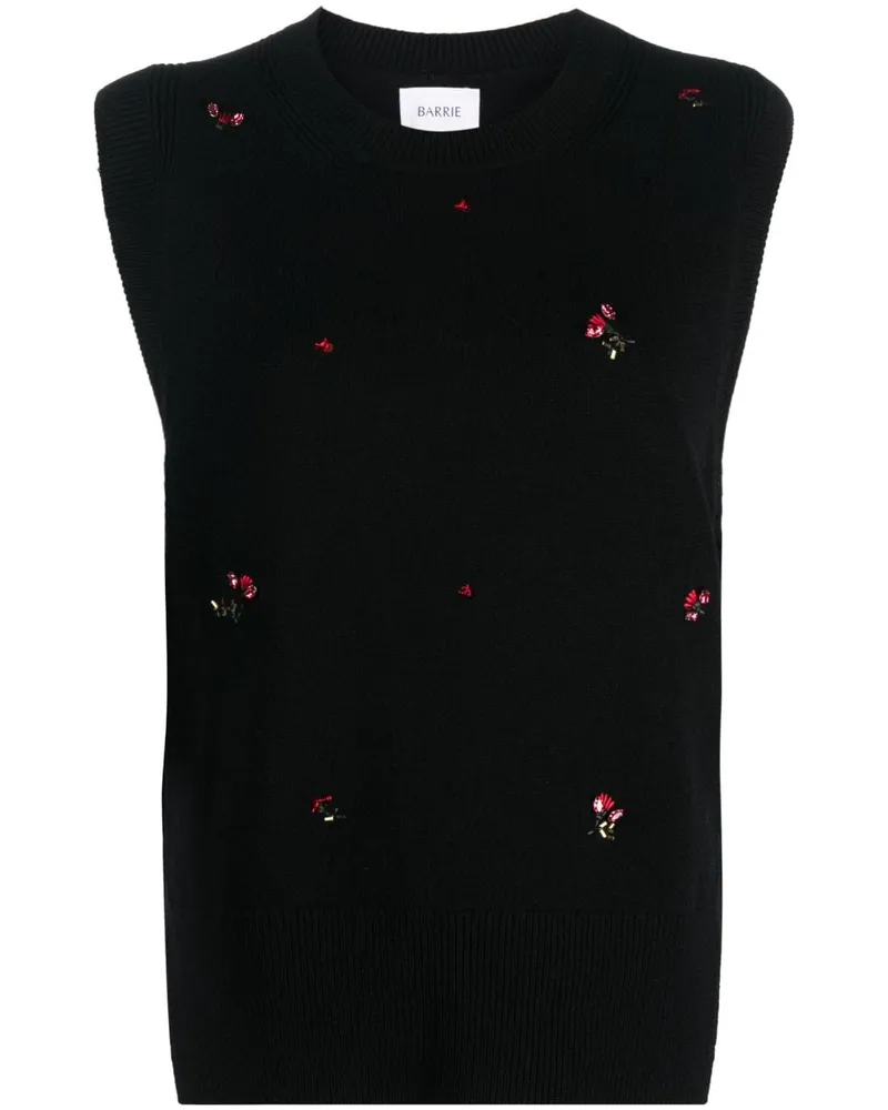 Barrie Bestickter Pullover - Schwarz Schwarz