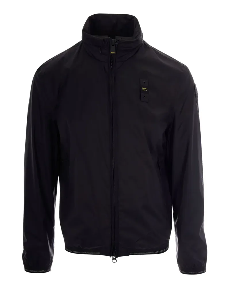 Blauer zip-up bomber jacket - Schwarz Schwarz