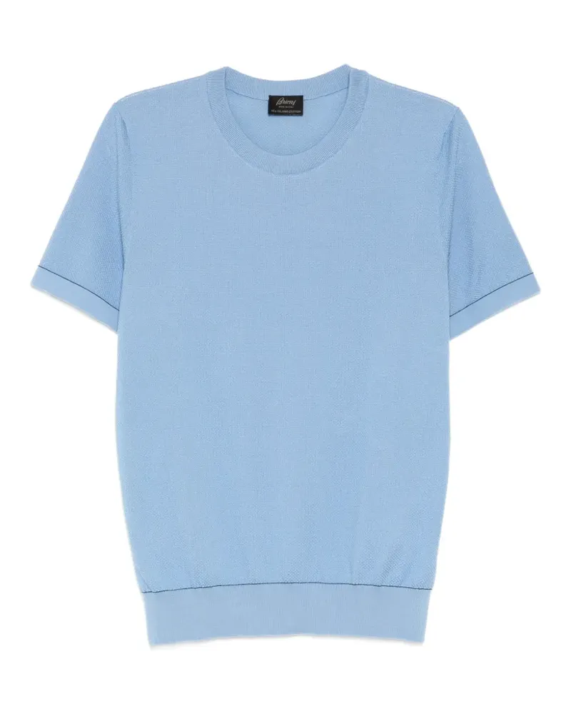 Brioni Sea Island piqué cotton T-shirt - Blau Blau
